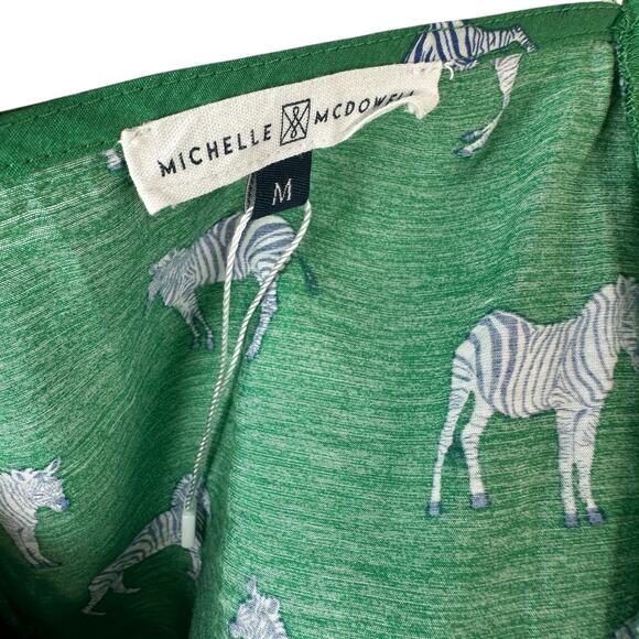 Michelle McDowell Mini Dress Size Medium Zebra Novelty Print Artsy Babydoll - Picture 8 of 9